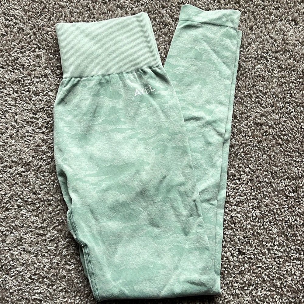 Mint green camo workout leggings